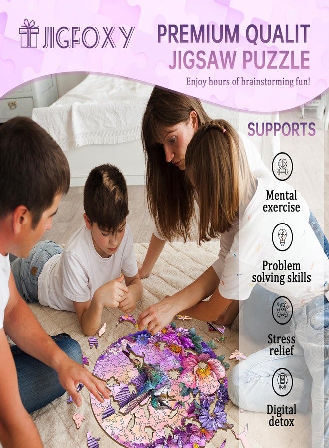Jigfoxy Wooden Puzzles for Adults, Hummingbird Wood Puzzle, Unique Animal-Shaped Wooden Jigsaw Puzzle for Adults, Perfect Christmas Thanksgiving Gifts for Family and Friends (M-11.4 * 10.9in-200 pcs) - Image 3